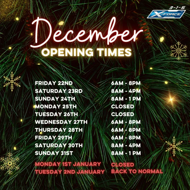 Christmas Opening Times